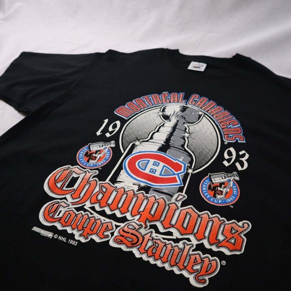 Vintage 1993 Montreal Canadiens Stanley Cup Champions Single Stitch T Shirt XL - Picture 4 of 8